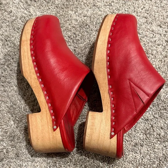 Charlotte Stone Bold Red Mules - Picture 2 of 5